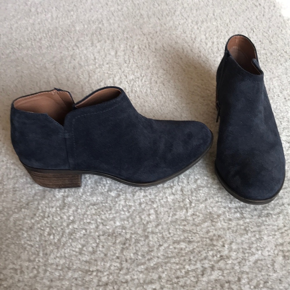 Lucky Brand Navy Booties (Size 7)- only worn once!